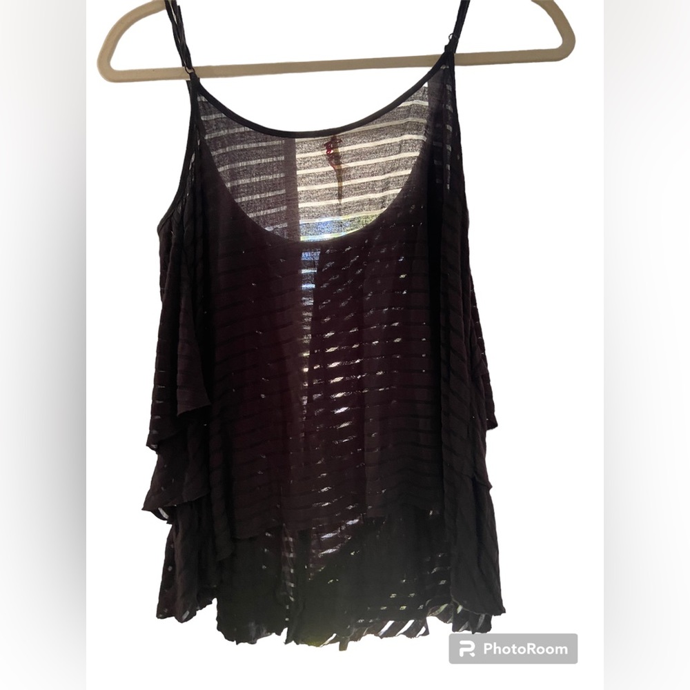 Black stripe tank free people  see through tank xs